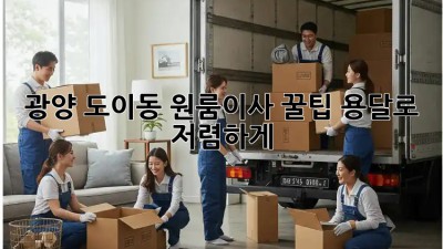 광양 도이동 원룸이사 꿀팁🍯 용달로 저렴하게!
